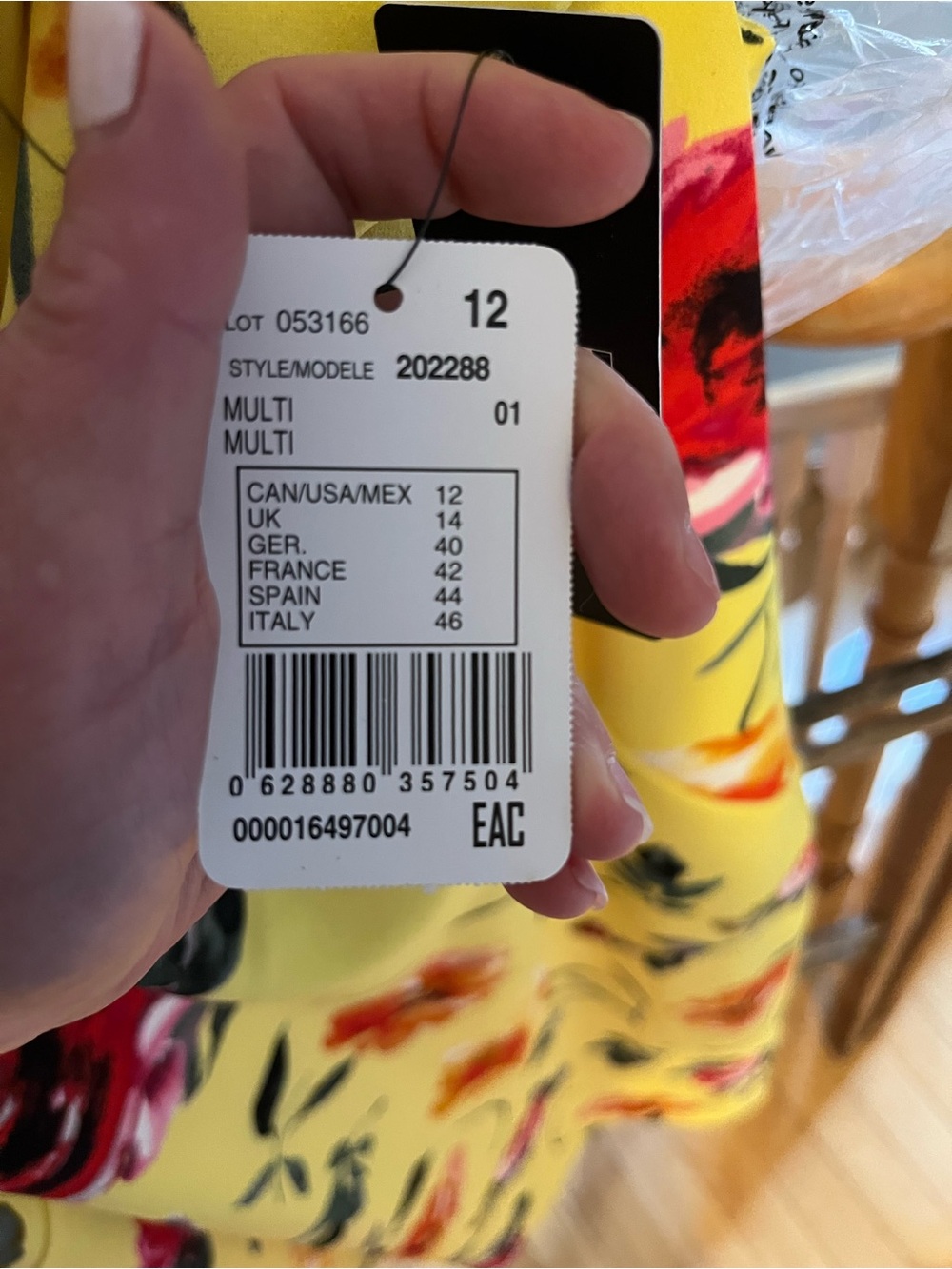 Joseph Ribkoff Yellow Floral Cold-Shoulder Midi Dress - Picture 6 of 6